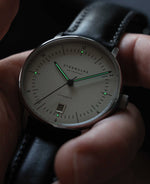 popup|Luminescent Luminova|Luminova on the hands and dial improve readability in the dark.