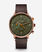 popup|Colourfast PVD coating|The PVD bronze case is a real community favourite. Its colour is reminiscent of antique ship's screws or the red brick buildings of Hamburg's Speicherstadt warehouse district.