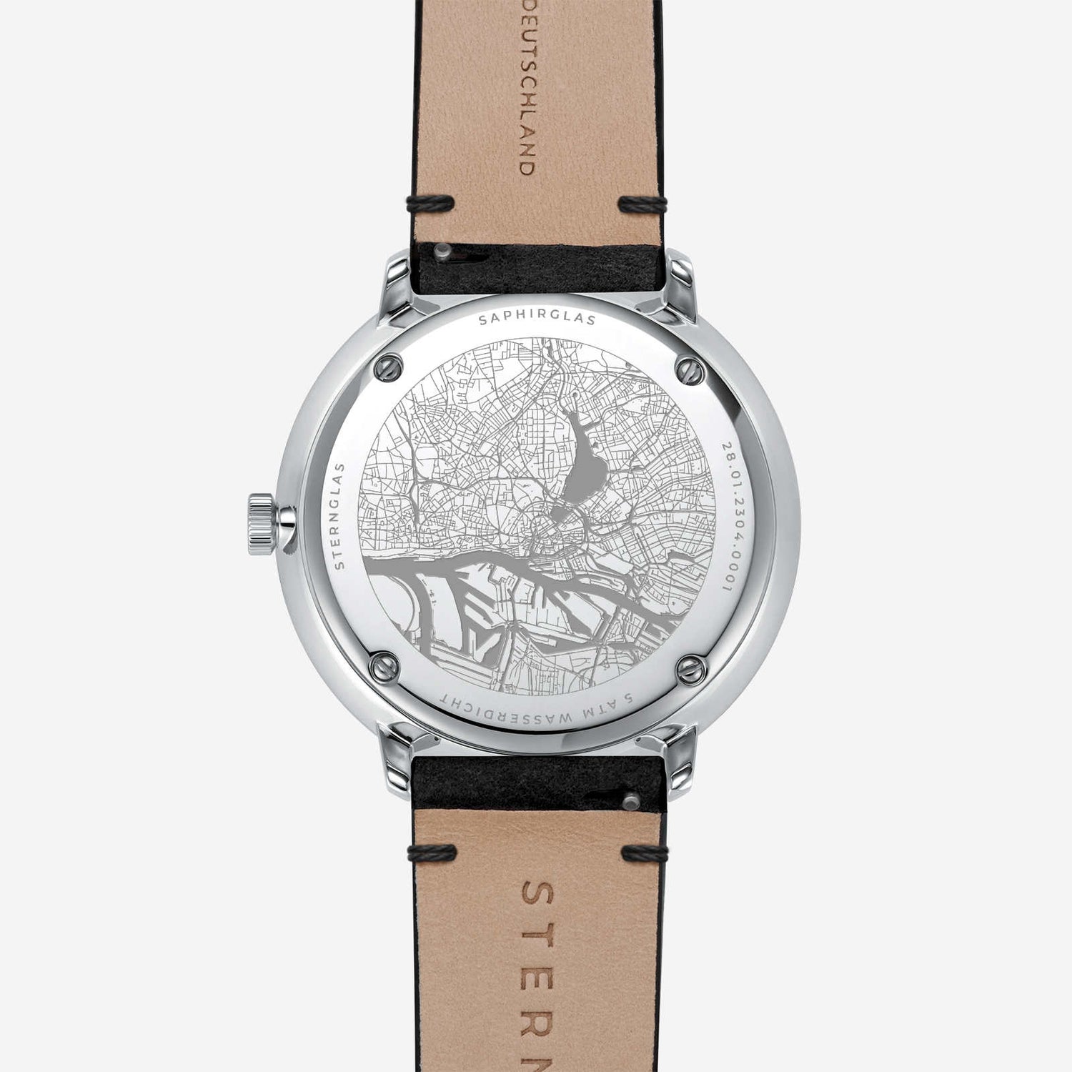 popup|5 ATM water-resistant|The carefully screwed case back seals your timepiece perfectly for everyday use.