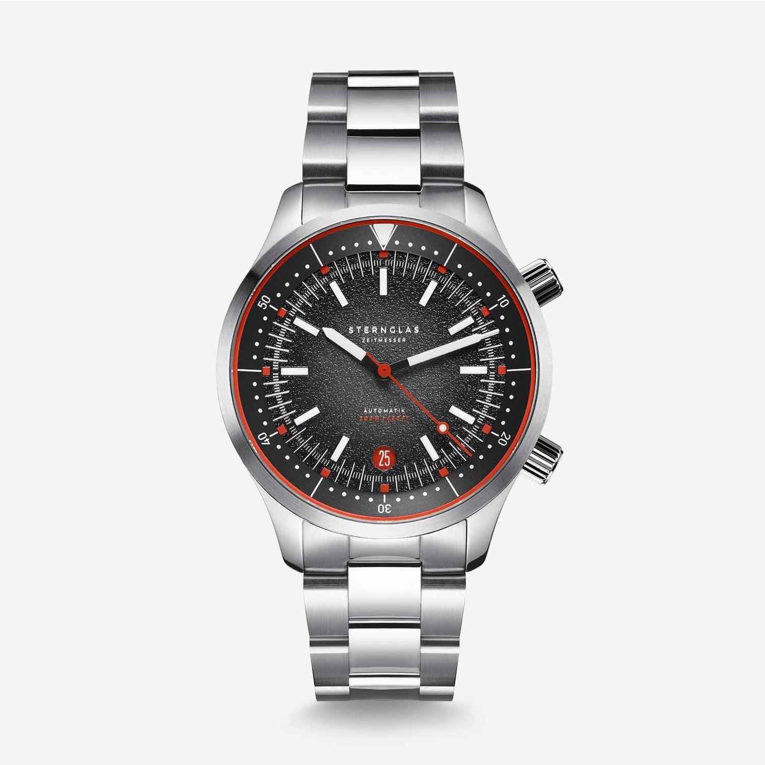popup|Equipped for all water activities|The Merion is 20 ATM water-resistant thanks to two screw-down crowns.
