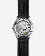 popup|See-through glass case back with numbering|Through the see-through case back, you can watch the rotor bring the mechanical movement to life by swinging it.