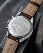 popup|Italian leather strap|The "Modena" leather strap - made in Germany - impresses with its fine dome and high-quality decorative stitching.