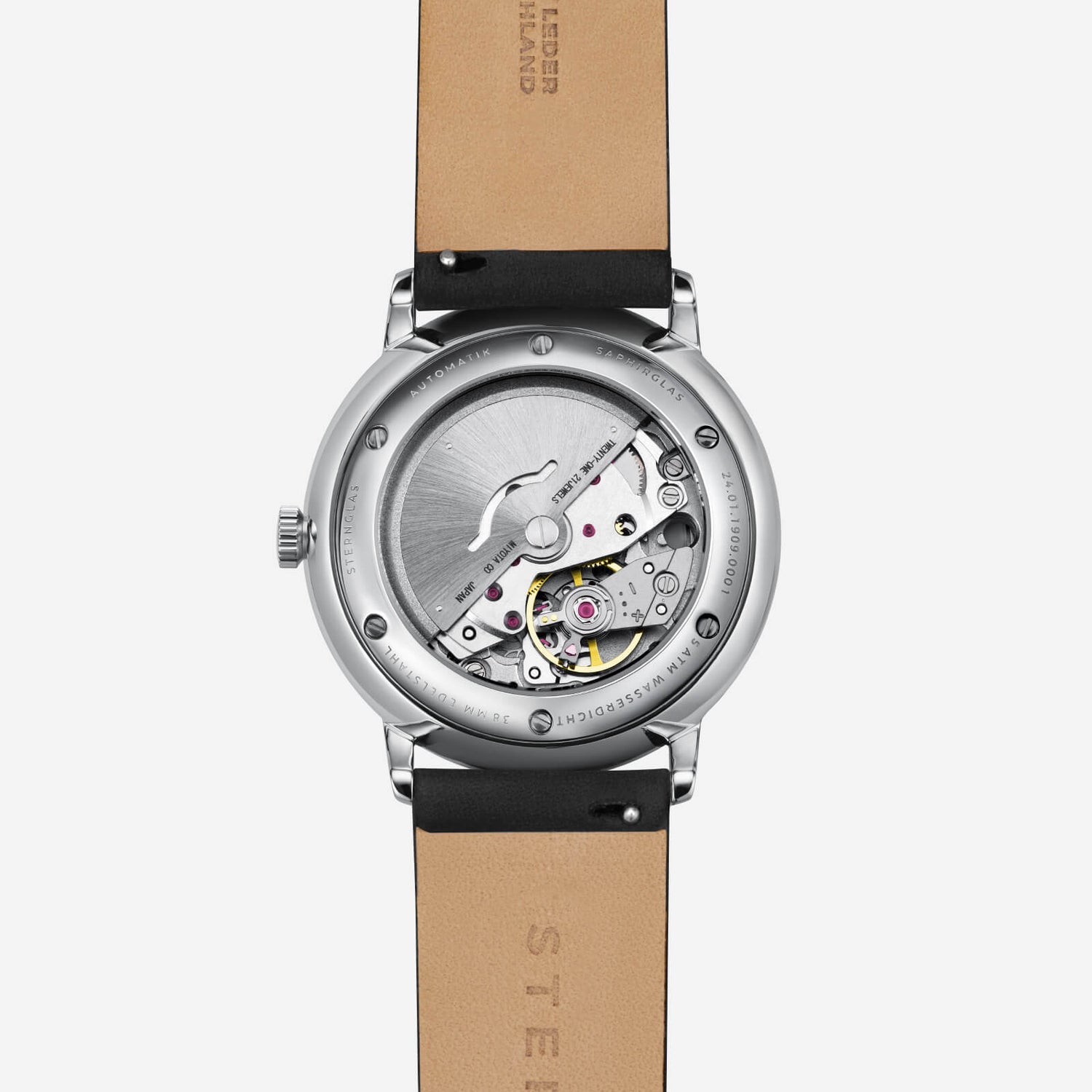 popup|See-through glass caseback|Through the see-through caseback, you can watch the rotor bring the mechanical movement to life by swinging it.
