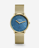 popup|Genuine mother-of-pearl dial|Inspired by the Bauhaus movement of the 1920s, the dial is minimalist and clear. "Form follows function".