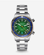 popup|Equipped for all water activities|The Merion is 20 ATM water-resistant thanks to two screw-down crowns.